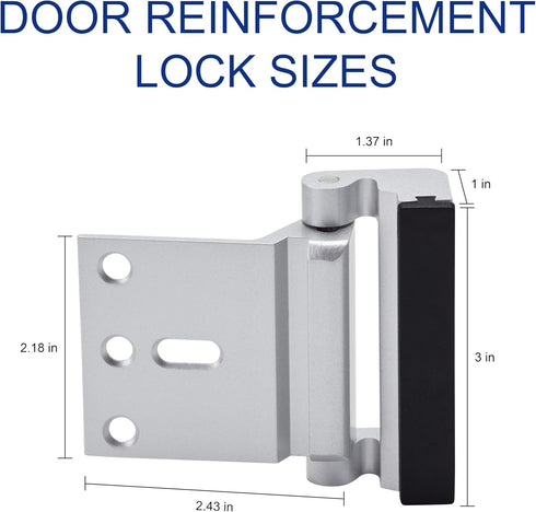 Kirphealy 2 Pack 800lbs Home Security Door Lock, Door Reinforcement Locks for Front Door, Upgraded Door Latch