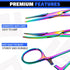 Tweezer(Colorful,2 BBTO Hemostat Curved and Straight Hemostat Forceps Piercing Pliers Forceps, Stainless Steel Straight