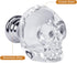 Milkary 10 Pcs Crystal Glass Door Knobs, Skull Clear Glass Wardrobe Pull Knobs with Screws, Drawer Knobs Handle