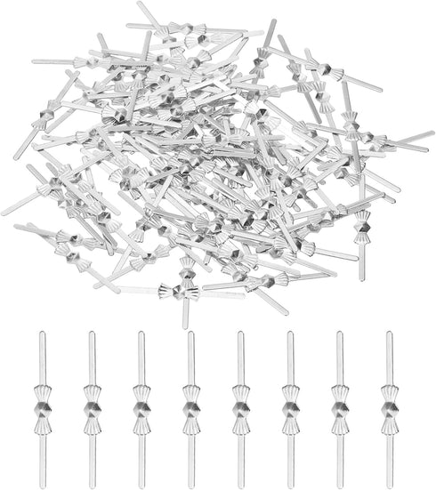 uxcell 100Pcs Chandelier Connector Clip, 25mm/0.98" Copper Crystal Chandelier Pin, Lamp Connectors