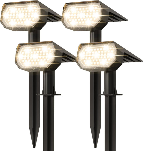 Ensenior Solar Spotlights Outdoor, 56 LEDs Brightness Adjustable 3000K LED Solar Garden