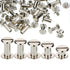 Chicago Screws Binding Screw Leather Screw Nail Rivet Button Solid Belt Tack - Silver M5x1/4 to 11/16 Inches