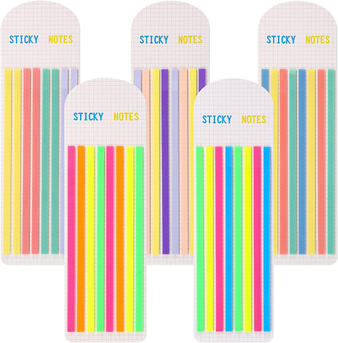 Highlighter Tape Set (1600PCS) - 10 Packs Transparent Sticky Notes, Writable Long Page Markers Tabs for Notebooks