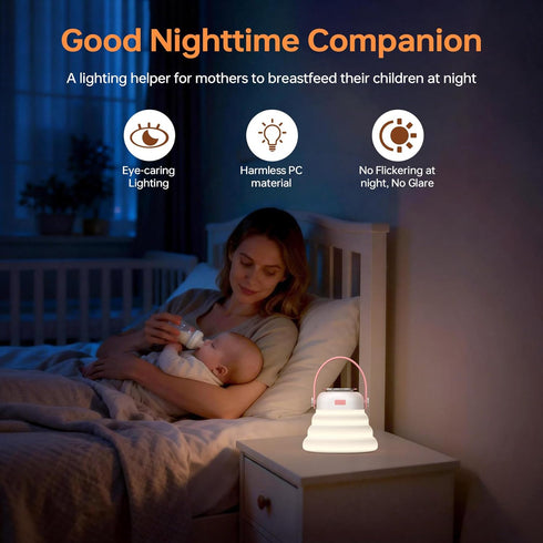 wapentake 12 dimming, Baby Night Light, Featuring Color Options and stepless Made of Soft Silicone, Foldable