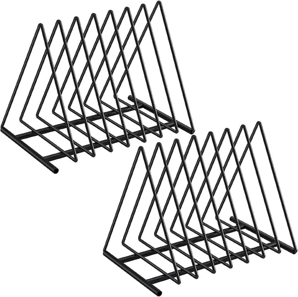 Fun storage 2 Pack Triangle Desk File Organizer, 7 Slots Metal File Sorter Magazine