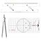 Xosjska 3 Pcs Basic Navigation Set, Include 16 Inch Parallel Ruler with Brass