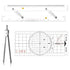 Xosjska 3 Pcs Basic Navigation Set, Include 16 Inch Parallel Ruler with Brass