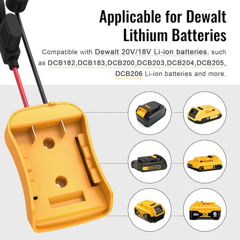3 Packs Power Wheels Adapter for Dewalt 20V Battery, Converter Kit for DIY RC Car Robotics