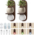 fnmobe Battery Operated Wall Sconce with Shelf Set of 2,Rustic Candle Holder with