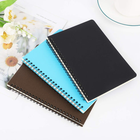 EUSOAR Spiral Ruled Notebook, A5 3packs, 5.5"X8.3", 120 Pages Lined Travel Writing Notebooks Journal