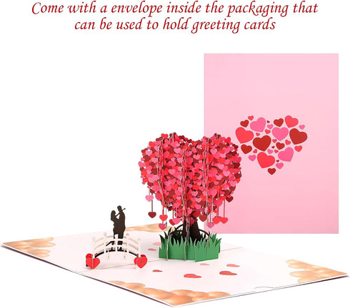 Sublaga 3D Valentine's Day Greeting Cards, Love Tree Paper Pop Up Greeting Card, Greeting Card, Spring Card Mother's