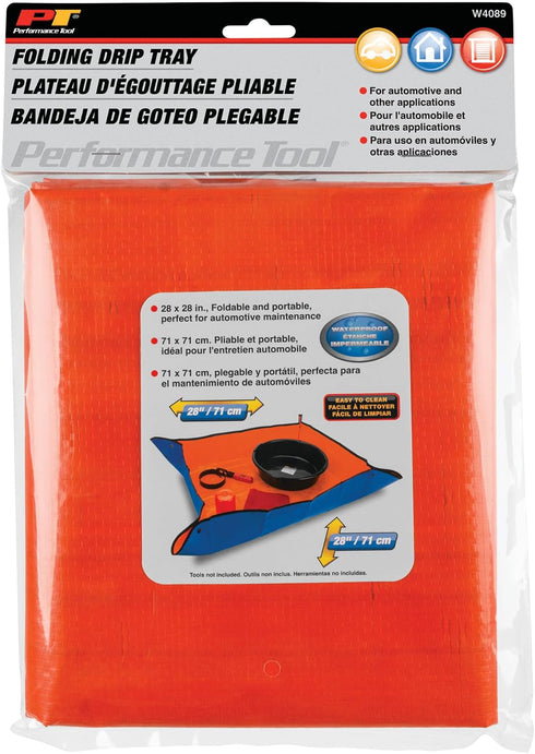 Performance Tool W4089 30 inch 30 inch by Collapsible Oil Drip Pad - Plastic Oil Catching Pad, Easy Oil Changes, Auto