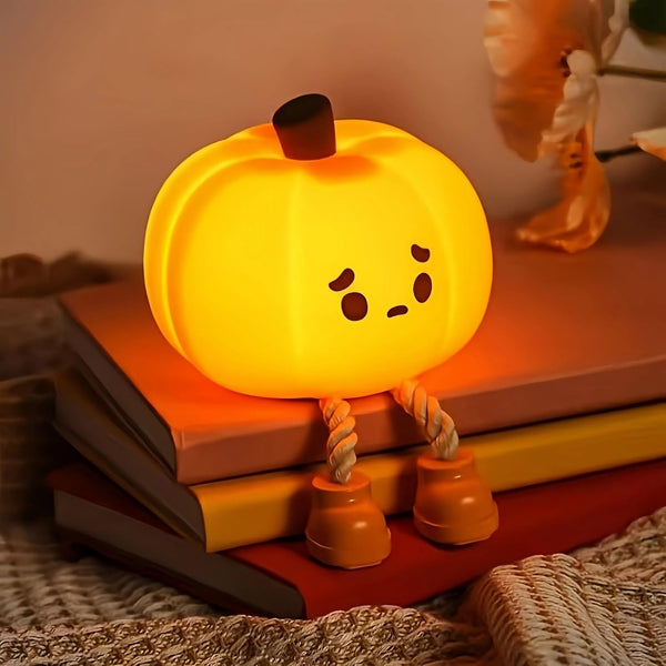Generic Cute Pumpkin LED Night Light, 3 Level Dimmable Nursery Nightlight, Silicone Soft