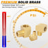 KOOTANS 4pcs 1/4 NPT 90 Degree Barstock Street Elbow Brass Fittings, 1/4" NPT Male to Female Thread
