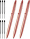 Cambond Guest Pen Set, Stainless Steel Ballpoint Pens for Guest Book, Black Ink (1.0mm), 3 Pens + 6 Refills (Rose Gold)