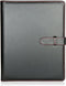 H&S A4 Portfolio Folder with Ring Binder Mechanism, Faux Leather Business Padfolio, Black Conference Organizer