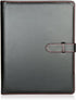 H&S A4 Portfolio Folder with Ring Binder Mechanism, Faux Leather Business Padfolio, Black Conference Organizer