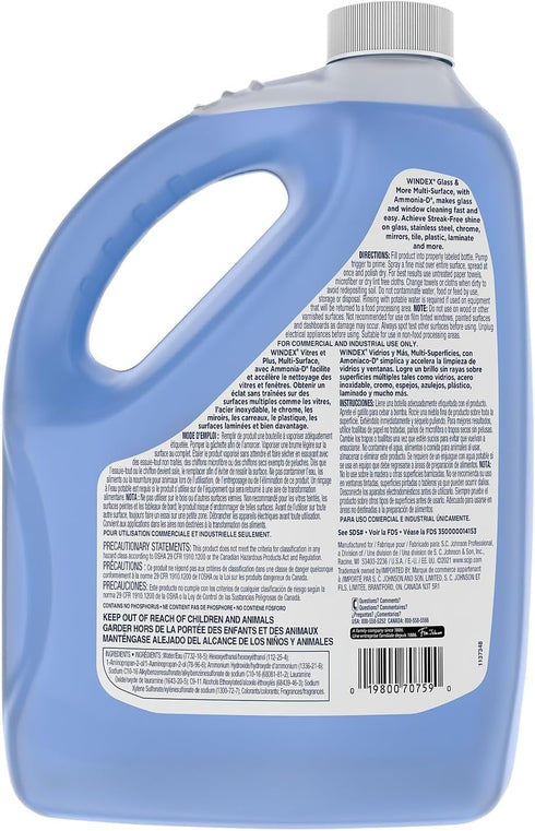 Ammonia-D, 128 oz., 1-Count Windex Glass Cleaner with Floral