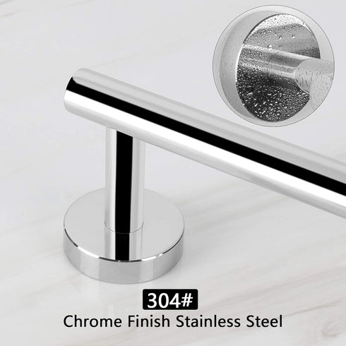 NearMoon Bathroom Towel Bar - Thicken Stainless Steel Shower Towel Rack, Wall Mounted (1 Pack, Chrome Finish, 9 Inch)
