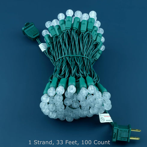 SWEET SHINE 100 33 G12 Warm White Raspberry One-Piece LED Christmas Lights, ft Green Cord High Waterproof UL Certified
