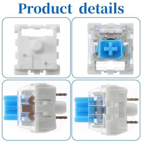SynHHergyx 45 3 PCS Mechanical Keyboard Switches Pin Blue Clicky Switches Dustproof Keyboard Clicker Keys Replacement