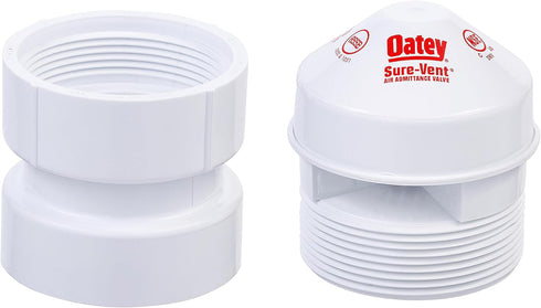 Oatey Sure-Vent 1-1/2 in.–2 in. 160 Branch, 24 Stack DFU Air Admittance Valve with White PVC Adapter