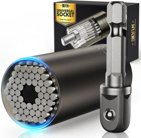 Set Stocking Stuffers for Men Adults Tools, Super Universal Socket Gifts for Men Grip Socket with Power Drill Adapter