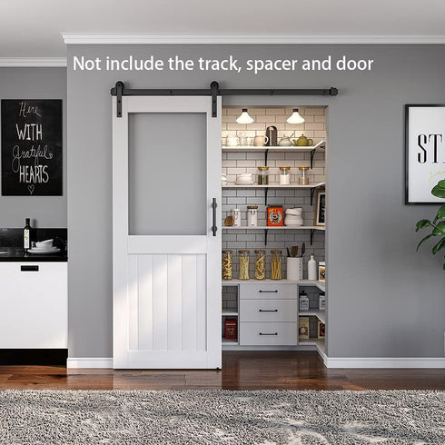 ZEKOO Sliding Barn Door Hanger, Roller, Stopper, Floor Guide, Anti-Jumper Accessories for Third, Fourth Door