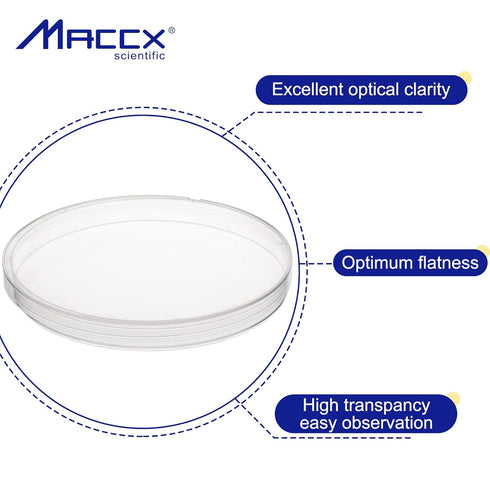 Sterile Plastic Petri Dishes with Lid, 20 PCS Dia.150mm*15mm Clear Petri Plates for Classroom/Laboratory