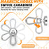 FINDMAG 10 Pack Heavy Duty Neodymium Magnetic Hooks with Swivel Carabiner, 70LBS Magnet Hooks for Kitchen, Home,