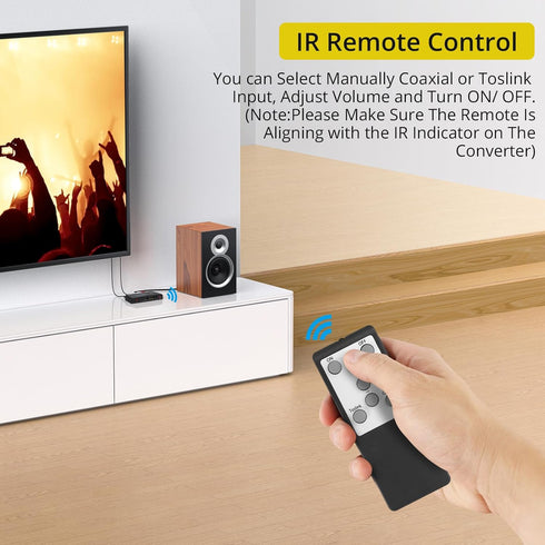 PROZOR 192KHz 3.5mm Digital to Analog Audio Converter Digital Toslink Coaxial SPDIF Optical Input RCA Output Converter