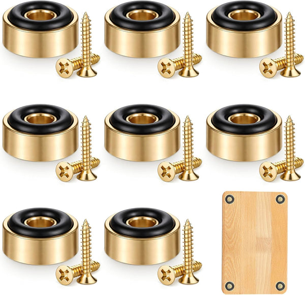 HANLANXUE 8 Pcs Brass Cutting Board Feet with Nonslip Pads 0.8 x 0.31