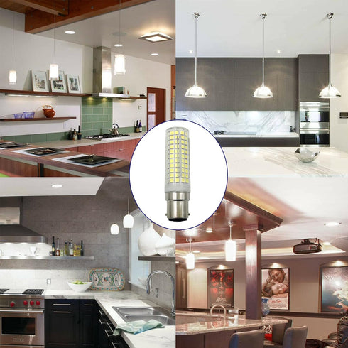 BA15D 15W Bulb Dimmable 4000K BA15D 136 2835 120W T3 T4 Bulbs 2 Pack Lxcom Lighting LED Corn Natural White Double