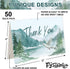 50Pcs FYSUIMU Funeral Thank You Cards Watercolor Mountain Sympathy Cards with Message Bereavement and Envelopes