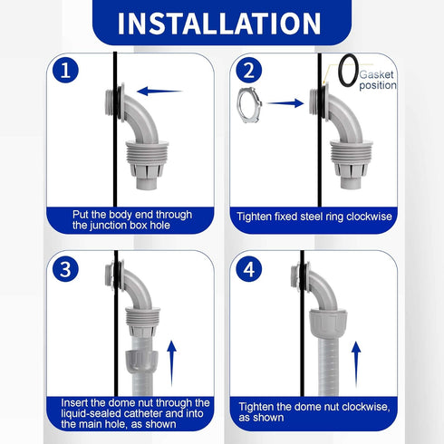 Yariwiz Flexible Electrical Conduit Kit (3/4" Dia * 25 Feet) with 3 PCS Coupling, 3 PCS Elbow, 7 PCS Strap, Liquid