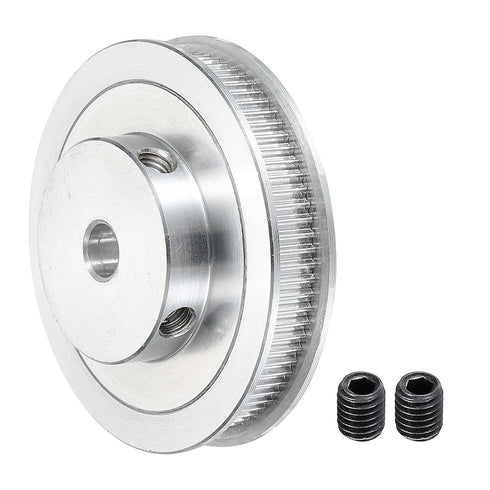 MECCANIXITY 80 Teeth 10mm Bore Timing Pulley, Aluminium Synchronous Wheel Silver with M5 Screw for 3D Printer Belt, CNC
