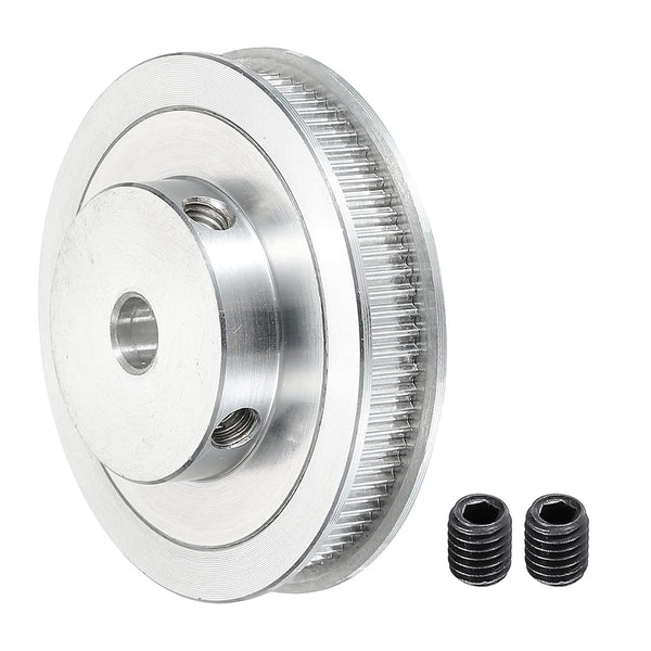 MECCANIXITY 80 Teeth 10mm Bore Timing Pulley, Aluminium Synchronous Wheel Silver with M5 Screw for 3D Printer Belt, CNC