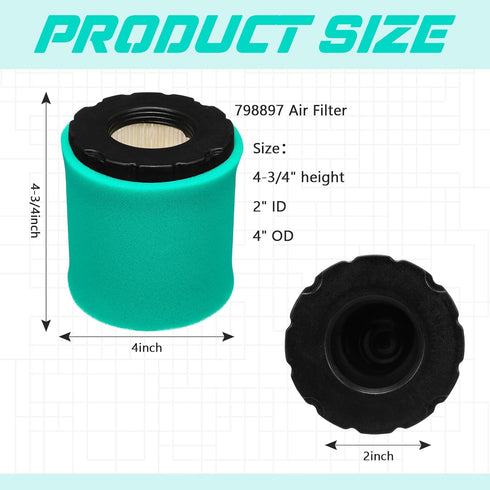 4 Set Air Filter with Oil Filter, Compatible with 653412 794935 44M977 Lawn Mower Filters