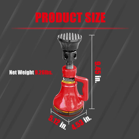 5 Ton (10,000 LBs) Professional Car Support Screw Jack - Red for House Construction Bridge Stabilization