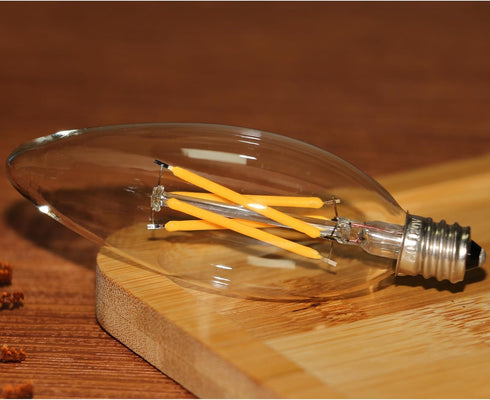 12 Pack E12 Bulb 40 4W B10 C32 Bulbs, 400LM 2700K Bulbs Candelabra LED Watt Equivalent, LED Filament Candle Light Soft