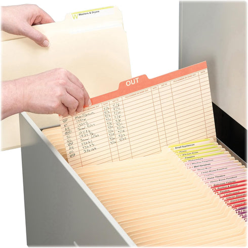 Smead Out Guide Printed Forma Style - 1/5-Cut Tab Center Position, Letter Size, Manila, 100 per Box
