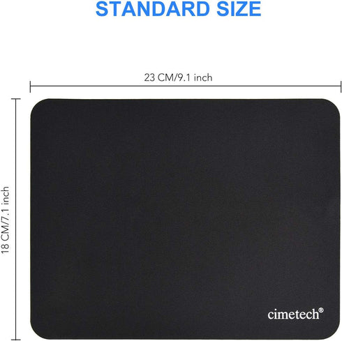cimetech Mouse Pad, Non-Slip Rubber Base, Water-Resistant, Stitched Edge, Premium-Textured, 10.6×8.3 inches (1MM-Black)