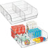 mDesign Plastic Home Office Wide Bin Organizer with 6 Compartments for Cabinets,