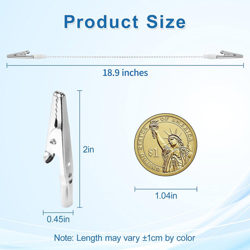 (Pack 3), 18.9" Annhua Dental Bib Ball Chain with Clips on Both Ends of Napkin Holder Adjustable
