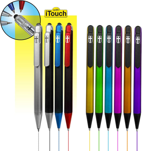 G.T. Luscombe Company, Inc. 10 Piece Inductive Bible Study Pen/Pencil Set, No Smearing, Cross Imprint