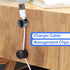 SmallCat 3 Sets Charger Holders for Cords, Adjustable Cable Anchor Holders, Adhesive Metal Cord Clips, Cable Management