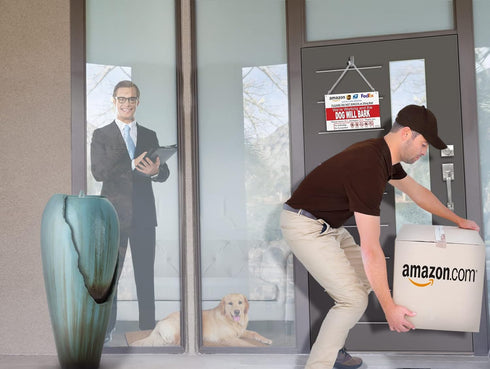 Do Not Knock or Ring Bell Leave Package Sign - The Dog Will Bark (Hang Sign)