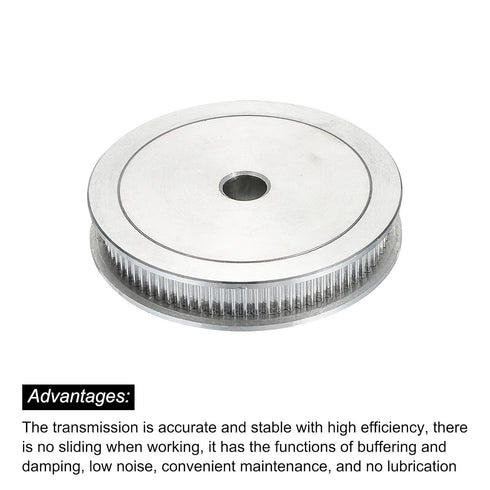 MECCANIXITY 80 Teeth 10mm Bore Timing Pulley, Aluminium Synchronous Wheel Silver with M5 Screw for 3D Printer Belt, CNC