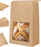 50 Pack Heavy Duty Sourdough Paper Bags Resealable with Window for Round