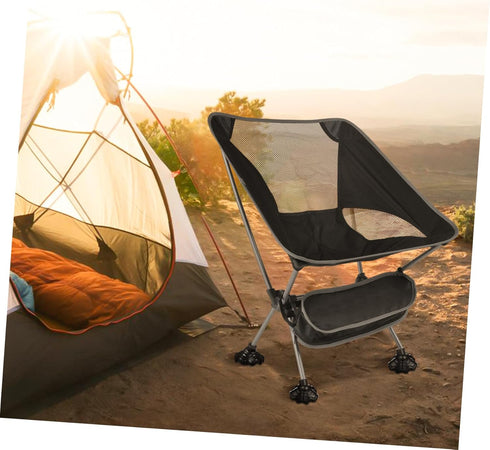 4Pack Garneck Camping Chair Foot Protectors Black Plastic Leg Protectors Outdoor Table Foot Cover for Camping Folding